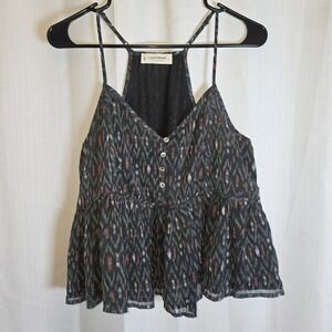 Lucky Brand Multicolored Crop Top Lined Razor Back Adjustable Straps Large